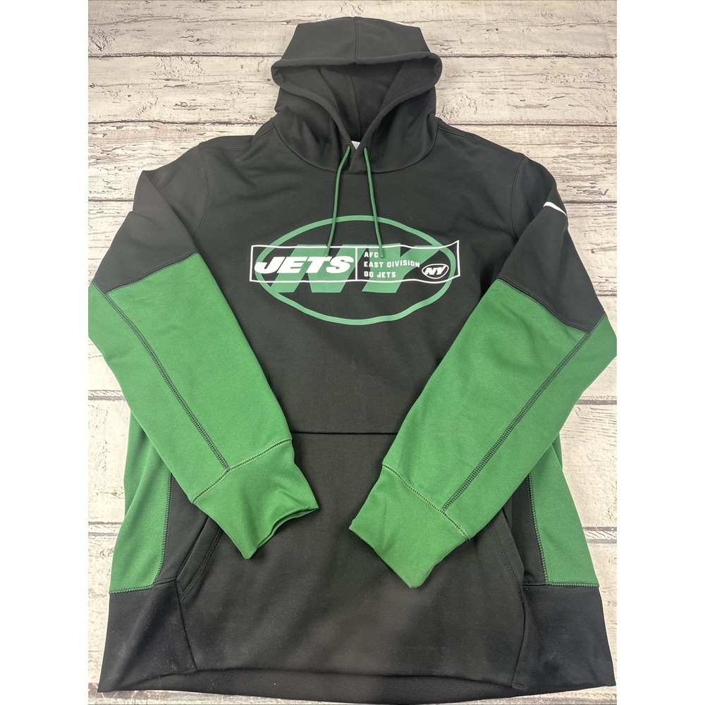 New York Jets AFC‎ East Division Nike Hooded Sweatshirt Men's Large Black/Green
